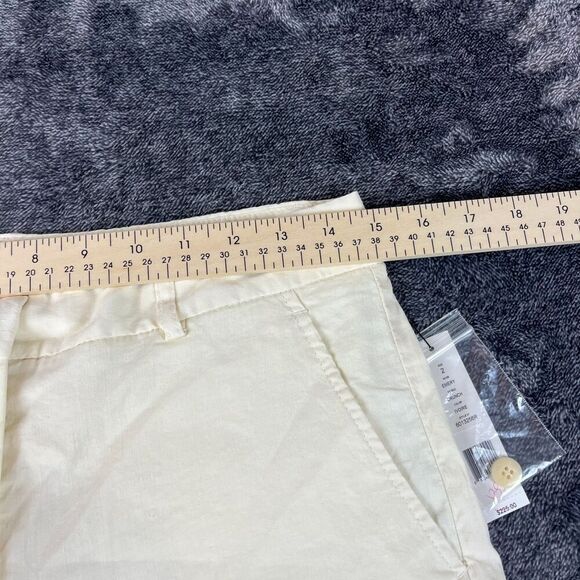 Theory Emery Linen Off-White Wide Leg Pants Pockets Women's 2 Chino NWT - Picture 3 of 10